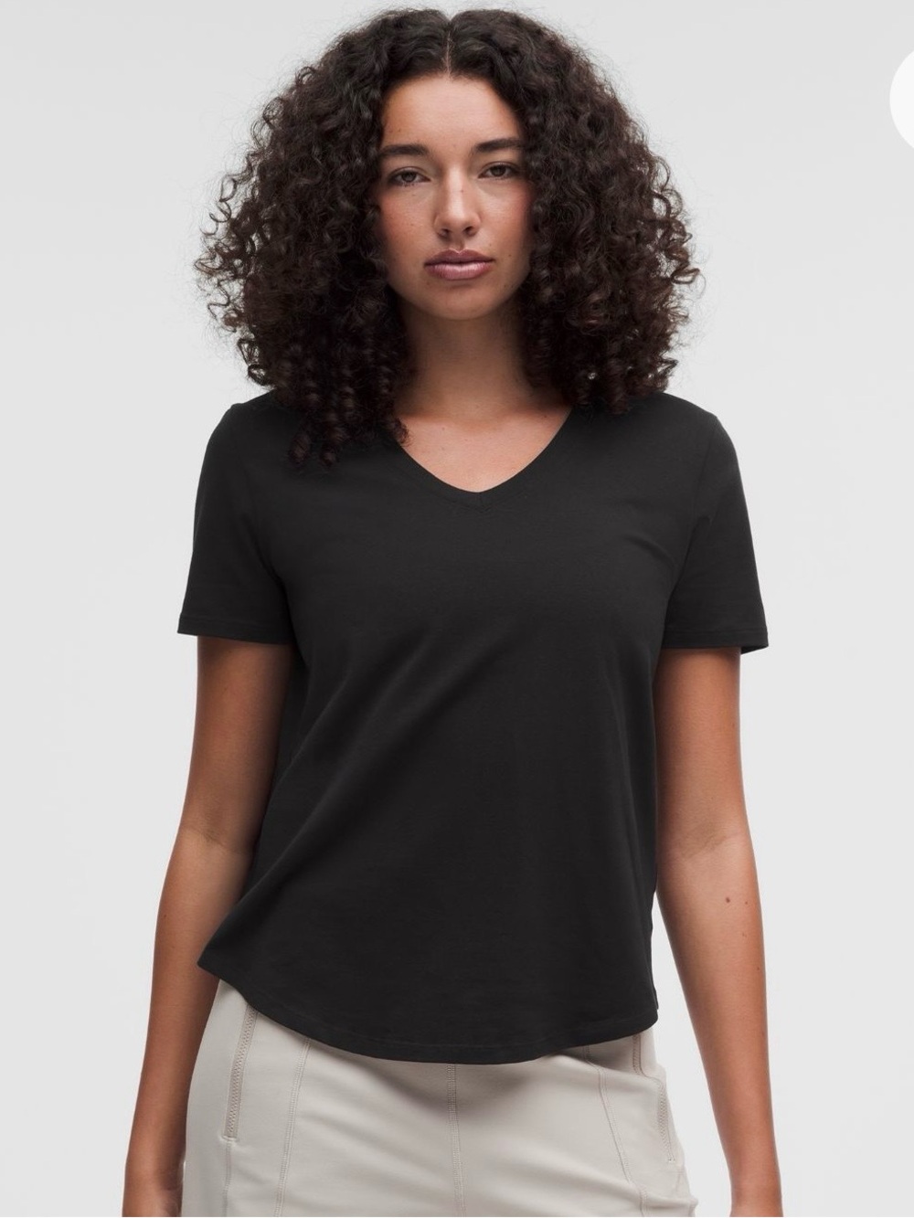 lululemon athletica Black V-Neck Short Sleeve Tee